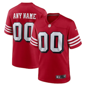 mens nike scarlet san francisco 49ers alternate custom game 